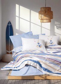 Ranforce Single Quilt Cover Set Moreno - Blue Blue