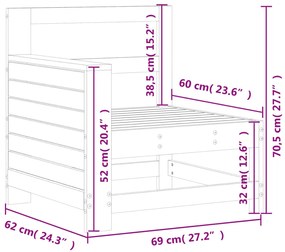 ΚΑΝΑΠΕΣ ΚΗΠΟΥ ΜΕ ΜΠΡΑΤΣΑ 69X62X70,5ΕΚ. ΜΑΣΙΦ ΞΥΛΟ ΨΕΥΔΟΤΣΟΥΓΚΑΣ 844886