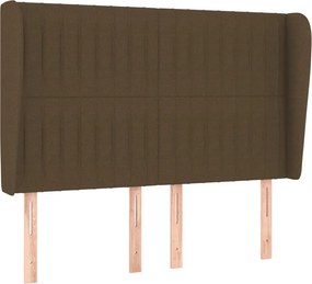 vidaXL Κρεβάτι Boxspring με Στρώμα Σκούρο Καφέ 140x190 εκ. Υφασμάτινο