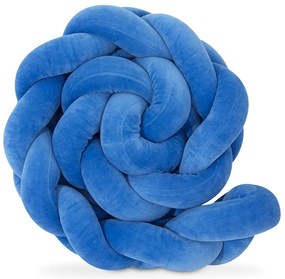 Πάντα πλεξούδα τριπλή χειροποίητη Velvet 200x18εκ Blue