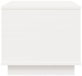 Τραπεζάκι Σαλονιού Λευκό 40x50x35 εκ από Μασίφ Ξύλο Πεύκου - Λευκό
