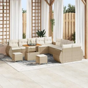 vidaXL Σετ Καναπέ Κήπου 13 pcs Μπεζ συνθετικό ρατάν