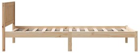 vidaXL Σκελετός Κρεβατιού Καφέ 90 x 200 cm Μασίφ ξύλο πεύκου