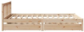 vidaXL Σκελετός Κρεβατιού Χωρίς Στρώμα 120x200 εκ Μασίφ Ξύλο Πεύκου