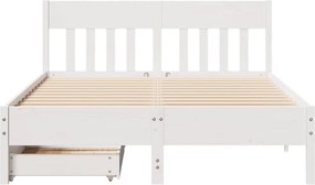 vidaXL Σκελετός Κρεβ. Χωρίς Στρώμα Λευκό 150x200 εκ Μασίφ Πεύκο