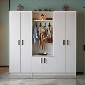 Ντουλάπα παπουτσιών με 6 πόρτες Λευκό 180x35x182 cm