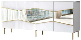 Μπουφές Nice 552NOS1809 180x40x80cm White-Gold Particle Board, Melamine