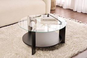 Coffee Table Clara - Wood Black, Transparent Wood Black
Transparent