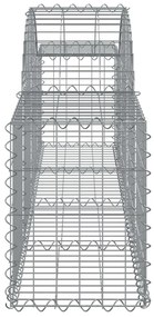 Συρματοκιβώτια Τοξωτά 8 τεμ. 200x30x40/60 εκ. Γαλβαν. Ατσάλι - Ασήμι