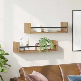 vidaXL Ράφι Τοίχου Επιτοίχιο 2 pcs Artisan Oak 60 x 16 x 14 cm