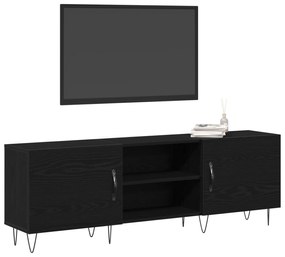 vidaXL Μονάδα τηλεόρασης Μαύρο Δρυς 150x30x50 εκ Επεξεργασμένο ξύλο