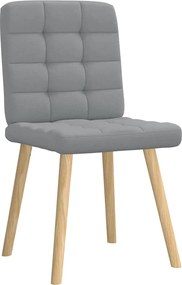 vidaXL Καρέκλες Τραπεζαρίας 2 τεμ Ανοιχτό Γκρι Υφασμάτινες
