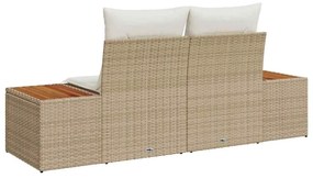 vidaXL Καναπές Κήπου Μπεζ 184 x 62 x 85εκ συνθετικό ρατάν