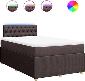 vidaXL Κρεβάτι Boxspring με Στρώμα Σκούρο Καφέ 120x190 εκ Υφασμάτινο