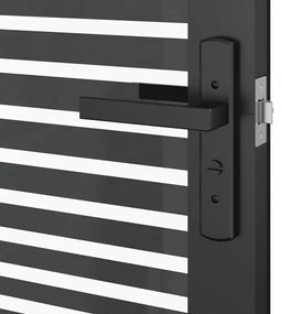 vidaXL Εσωτερική Πόρτα Μαύρο 83 x 201.5 cm Tempered γυαλί, Αλουμίνιο