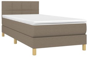 Κρεβάτι Boxspring με Στρώμα Taupe 80x200 εκ. Υφασμάτινο - Μπεζ-Γκρι