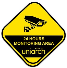 UNIARCH αυτοκόλλητο προειδοποίησης παρακολούθησης χώρου HW200227, 19.5cm