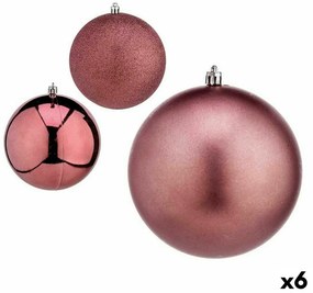 Σετ Χριστουγεννιάτικες Μπάλες Krist+ Ροζ Πλαστική ύλη Ø 12 cm (x6)
