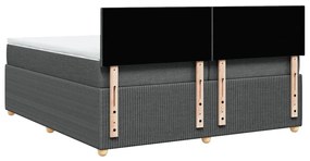 vidaXL Κρεβάτι Boxspring με Στρώμα Σκούρο Γκρι 200x200 εκ. Υφασμάτινο
