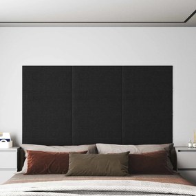 vidaXL Κεφαλάρι Τοίχου 12 pcs 60 x 30 cm Μαύρο ύφασμα