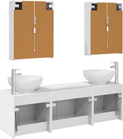 vidaXL Σετ Ντουλαπιών Μπάνιου 5 pcs Λευκό Επεξεργασμένο Ξύλο