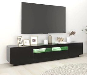 vidaXL Έπιπλο Τηλεόρασης με LED Μαύρο 200 x 35 x 40 εκ.