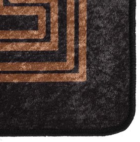 vidaXL Χαλί Πλενόμενο Μαύρο / Χρυσό 80 x 150 εκ.