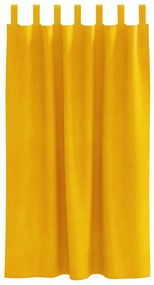 vidaXL Κουρτίνες 2 pcs Χαμομηλί κίτρινο 140 x 175 cm Βελούδο
