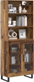 vidaXL Highboard 2 pcs Παλιό ξύλο Επεξεργασμένο ξύλο