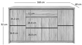 NORTON ΜΠΟΥΦΕΣ 168X40X91.5ΕΚ SONOMA