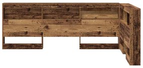 vidaXL Κεφαλάρι Αποθήκης με ράφι Παλαιό ξύλο 120 cm Επεξεργασμένο ξύλο