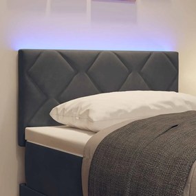vidaXL LED κεφαλάρι Σκούρο Γκρι 80 cm Βελούδο