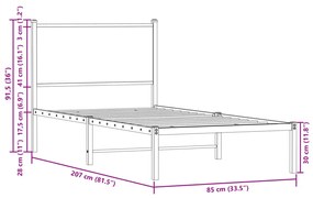 ΣΚΕΛΕΤΟΣ ΚΡΕΒ. ΧΩΡΙΣ ΣΤΡΩΜΑ ΚΑΠΝΙΣΤΗ ΔΡΥΣ 80X200 ΕΚ. ΜΕΤΑΛΛΙΚΟ 4007658