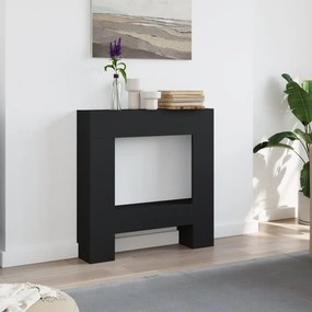 vidaXL Πλαίσιο Τζακιού Μαύρο 81x18x82 εκ. από Επεξ. Ξύλο