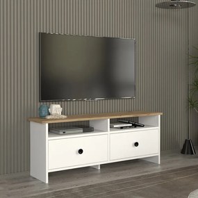 Έπιπλο τηλεόρασης Gradias λευκό-sapphire oak 120x29x46εκ