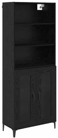 vidaXL Highboard Μαύρη Οξυά 69,5 x 34 x 180 εκ. Επεξεργασμένο ξύλο
