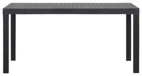 vidaXL Τραπέζι Κήπου Ανθρακί 150 x 90 x 72 εκ. από Πολυπροπυλένιο