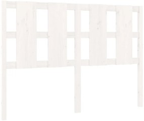 vidaXL Κεφαλάρι Κρεβατιού Λευκό 125,5 x 4 x 100 εκ. Μασίφ Ξύλο Πεύκου