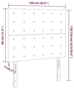 Κεφαλάρι Κρεβατιού LED Σκούρο Καφέ 100x5x118/128εκ. Υφασμάτινο - Καφέ