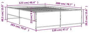 ΠΛΑΙΣΙΟ ΚΡΕΒΑΤΙΟΥ ΚΑΦΕ ΔΡΥΣ 120X200 ΕΚ. ΕΠΕΞ. ΞΥΛΟ &amp; ΜΕΤΑΛΛΟ 3279896