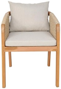 Καρέκλα - Πολυθρόνα Clarin σκελετός teak ξύλο και pu σε φυσική απόχρωση 55x65x73 εκ. 55x65x73 εκ.