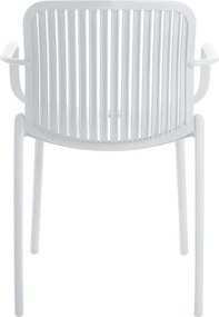 Πολυθρόνα Teragi στοιβαζόμενη pakoworld pp με UV protection λευκή 59x57x82εκ