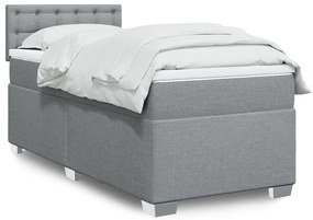 ΚΡΕΒΑΤΙ BOXSPRING ΜΕ ΣΤΡΩΜΑ ΑΝΟΙΧΤΟ ΓΚΡΙ 90X200 ΕΚ. ΥΦΑΣΜΑΤΙΝΟ 3285785