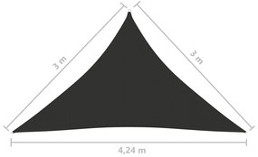 Πανί Σκίασης Τρίγωνο Ανθρακί 3 x 3 x 4,24 μ. από Ύφασμα Oxford - Ανθρακί