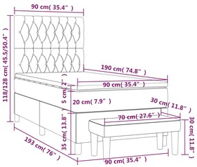 ΚΡΕΒΑΤΙ BOXSPRING ΜΕ ΣΤΡΩΜΑ ΣΚΟΥΡΟ ΚΑΦΕ 90X190 ΕΚ. ΥΦΑΣΜΑΤΙΝΟ 3136800