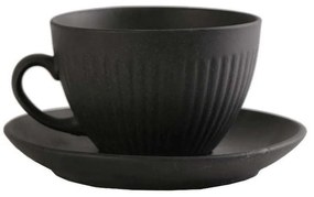 Φλιτζάνι Cappuccino Με Πιατάκι Gobi OW2044K6 290ml Black Espiel Πορσελάνη