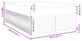 Κρεβάτι Boxspring με Στρώμα Σκούρο Γκρι 140x200 εκ Υφασμάτινο - Γκρι