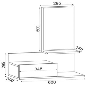 Έπιπλο Εισόδου RODOS Καφέ 60x30x100cm - 14410068 - 14410068
