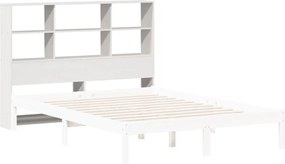 vidaXL Κεφαλάρι με Αποθ. Χώρο Λευκό 140 εκ. από Μασίφ Ξύλο Πεύκου