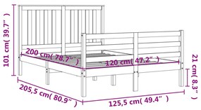 ΠΛΑΙΣΙΟ ΚΡΕΒΑΤΙΟΥ ΜΕ ΚΕΦΑΛΑΡΙ 120X200 ΕΚ. ΑΠΟ ΜΑΣΙΦ ΞΥΛΟ 3194241